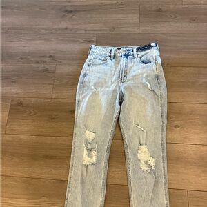 Women's Light Blue Distressed Jeans